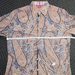 Vintage Robert Graham Paisley Button Down Shirt - Orange and Blue